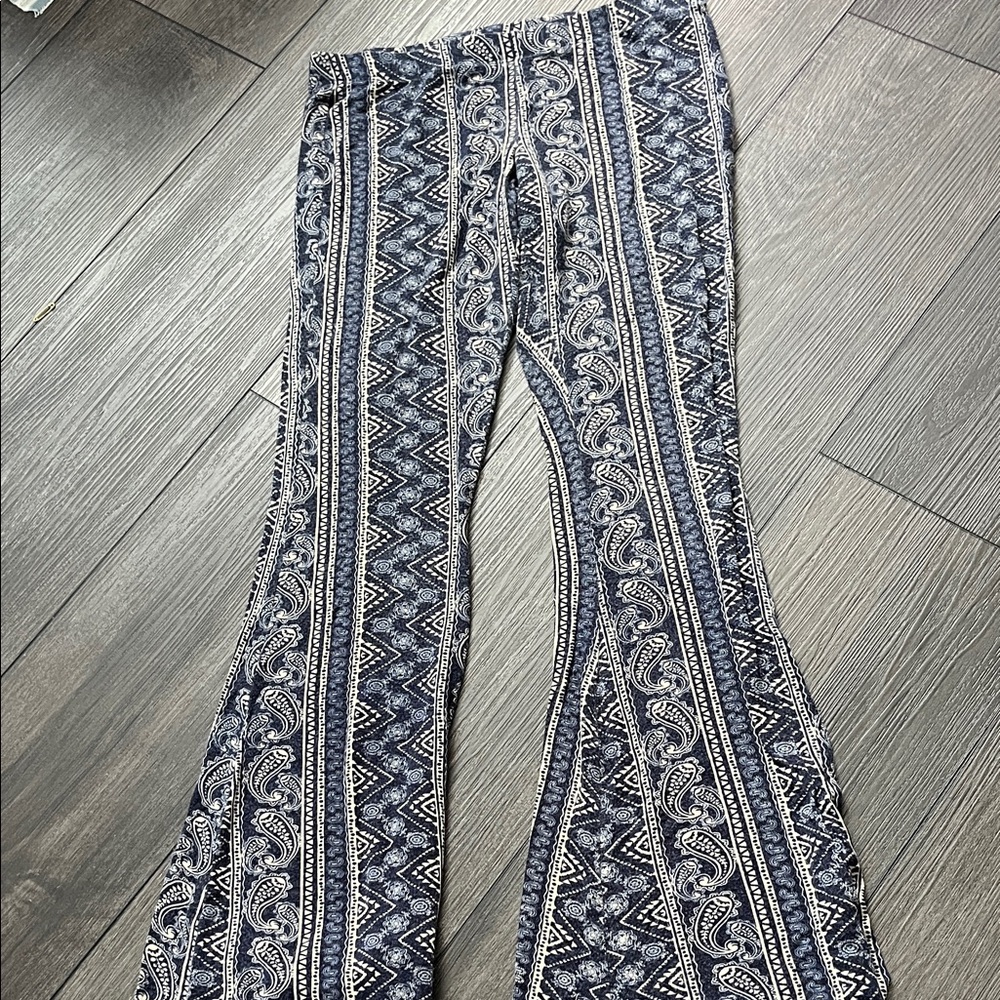 Full Tilt Navy Paisley Flare Pants